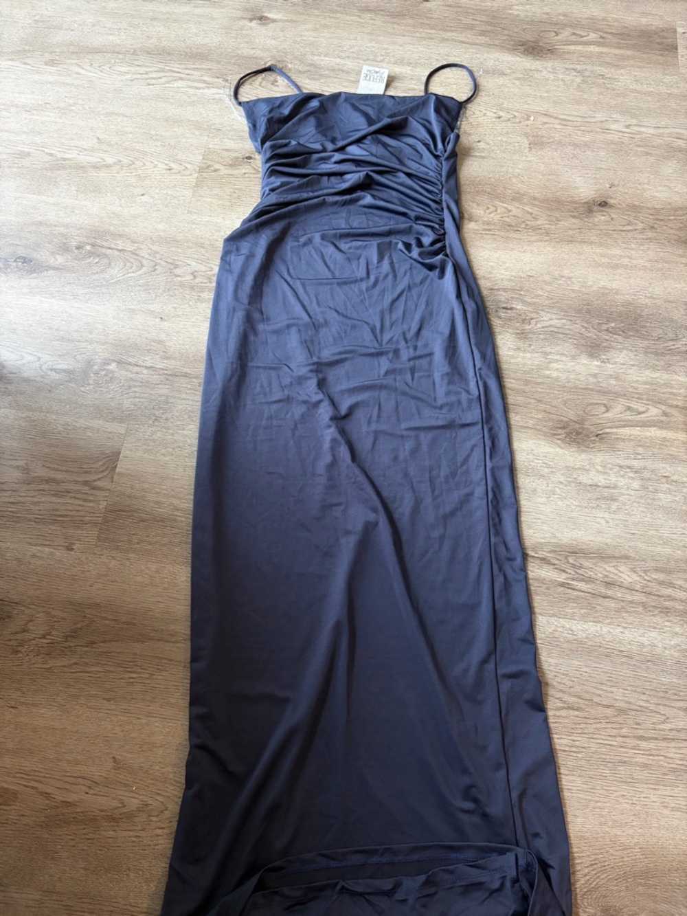 Navy blue cowl neck dress